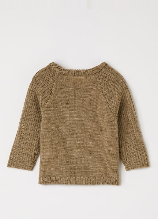 Lil 'Atelier NBMNomo grofgebreid vest van wol - achterkant zand