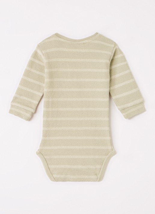 Lil 'Atelier NBMoby romper met streepprint - voorkant 2 lichtgrijs