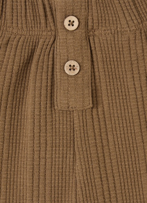Lil 'Atelier NBMOpelle loose fit babybroek met ribstructuur - detail lichtbruin