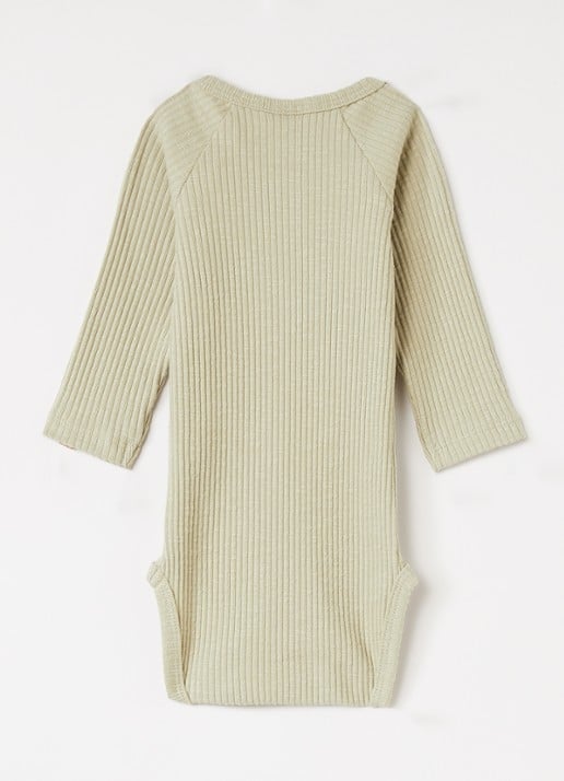 Lil 'Atelier NBMRajo Meb romper met ribstructuur - voorkant 2 lichtgrijs