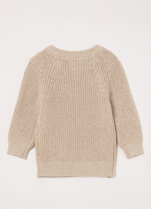 Lil 'Atelier NBMRokkos grofgebreide trui - voorkant 3 beige