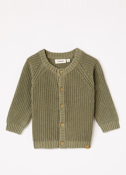 Lil 'Atelier NBNEmlen grofgebreid vest met ronde hals