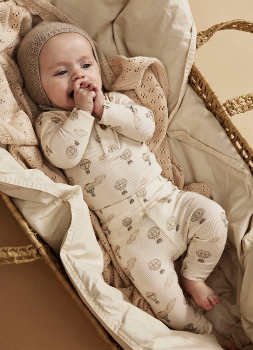 Lil 'Atelier NBNGavo legging in  katoenblend - voorkant 2 beige