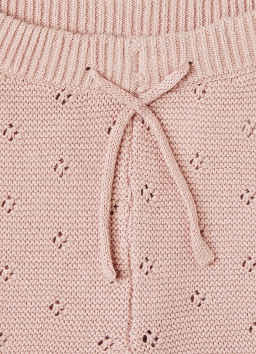 Lil 'Atelier NBNLaguna grofgebreide babybroek met opengewerkt dessin - detail 3 roze