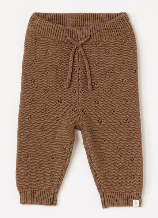 Lil 'Atelier NBNLaguna grofgebreide babybroek met opengewerkt dessin