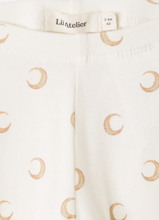 Lil 'Atelier NBNLayo Kim slim fit legging met print - detail 3 gebroken wit