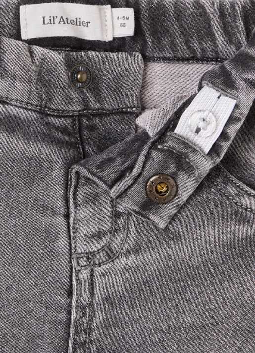 Lil 'Atelier NBNLulia loose fit jeans met gekleurde wassing - detail grijs