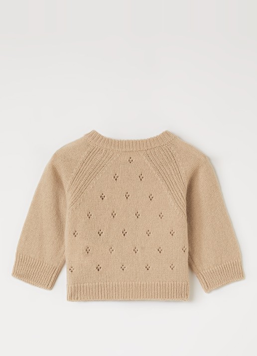 Lil 'Atelier NBNNalio fijngebreid vest met asymmetrisch detail - voorkant 2 donkerbeige