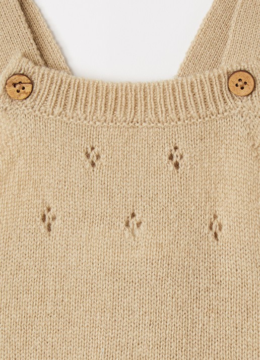 Lil 'Atelier NBNNalio fijngebreide tuinbroek in kasjmierblend - detail 3 beige