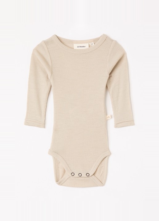 Lil 'Atelier NBNNalu romper in wolblend - voorkant beige