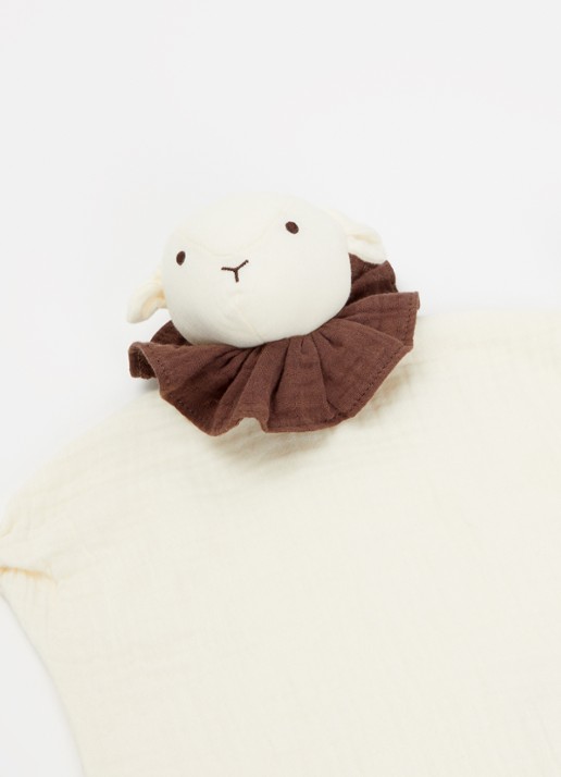 Lil 'Atelier NBNNoa schaap knuffeldoekje - voorkant 2 ivoor