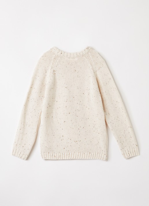 Lil 'Atelier NMBGalto grofgebreide trui met gemêleerd dessin - voorkant 3 beige