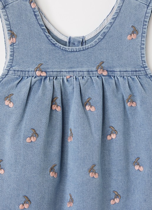 Lil 'Atelier NMFDeva denim jurk met borduring - detail 4 indigo