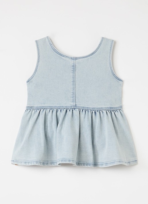 Lil 'Atelier NMFFrances denim jurk - achterkant lichtblauw