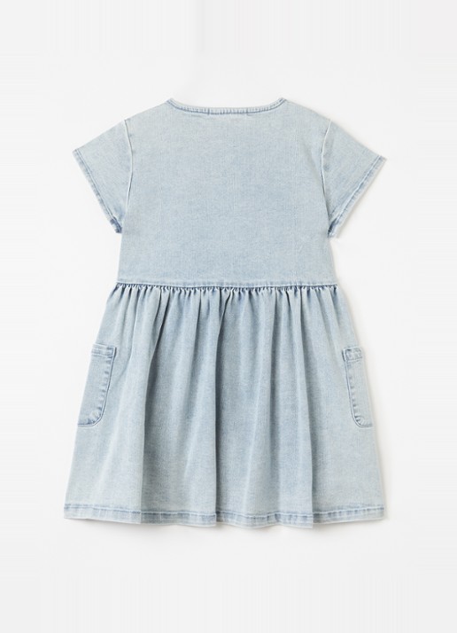Lil 'Atelier NMFFrances denim jurk - voorkant 3 indigo