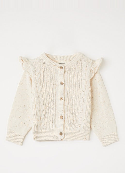 Lil 'Atelier NMFGalto grofgebreid vest met volant