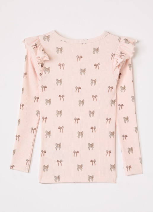Lil 'Atelier NMFGavo longsleeve met ruches - achterkant 3 lichtroze