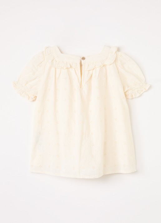Lil 'Atelier NMFHosa tuniek met broderie - voorkant 3 gebroken wit