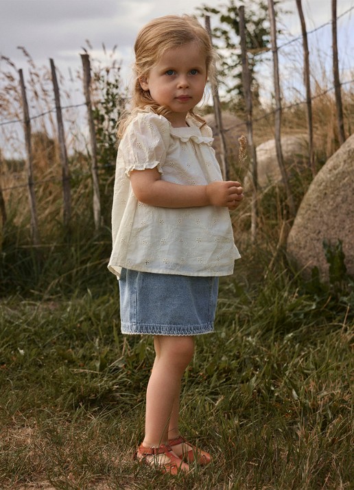 Lil 'Atelier NMFHosa tuniek met broderie - voorkant 4 gebroken wit