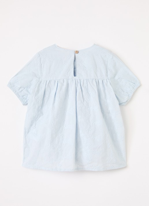 Lil 'Atelier NMFJiva top met bloemborduring - voorkant 2 lichtblauw