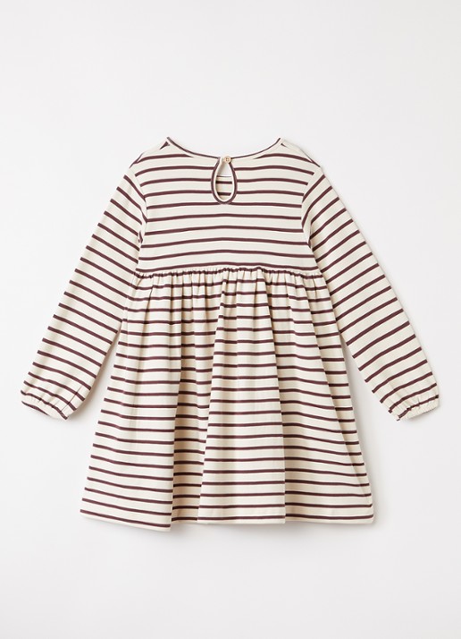 Lil 'Atelier NMFLimia jurk met streepprint - voorkant 3 gebroken wit