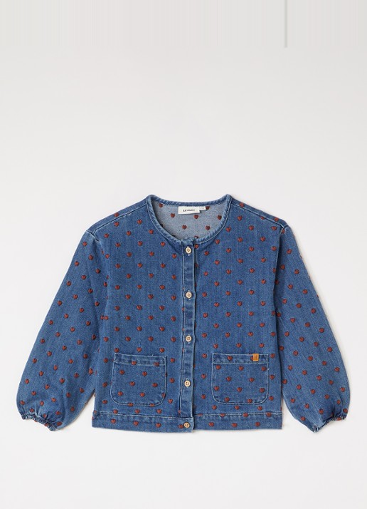 Lil 'Atelier NMFLiva overshirt van denim - voorkant 2 jeans