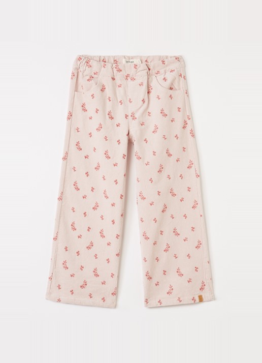 Lil 'Atelier NMFNelly wide fit broek van corduroy - voorkant violet