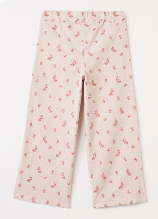 Lil 'Atelier NMFNelly wide fit broek van corduroy - voorkant 2 violet