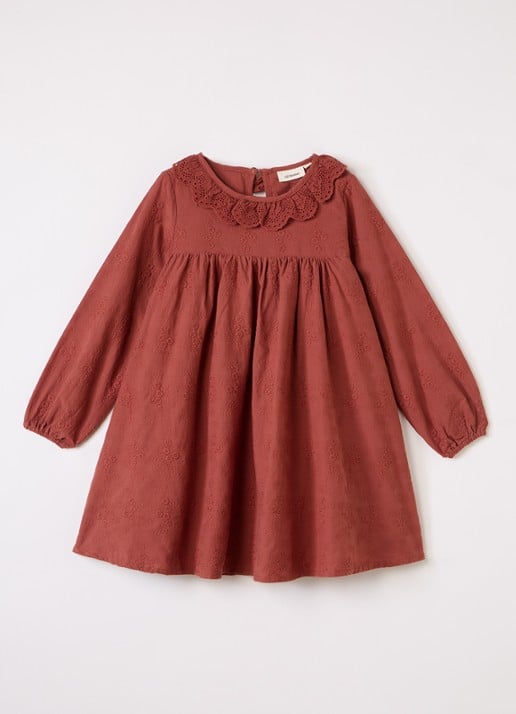 Lil 'Atelier NMFNopa tuniekjurk - voorkant roodbruin