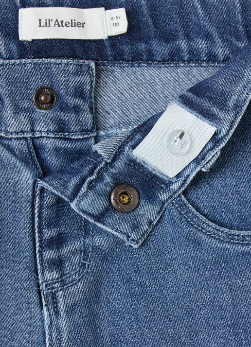 Lil 'Atelier NMFObello wide leg jeans met lichte wassing - detail 3 jeans