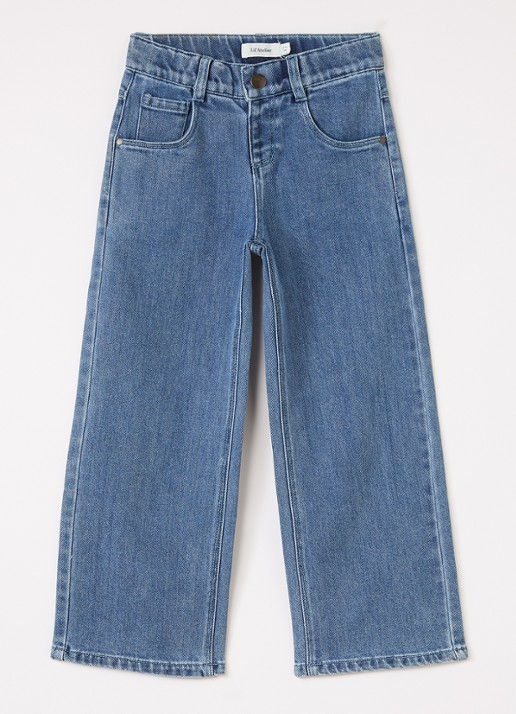 Lil 'Atelier NMFObello wide leg jeans met lichte wassing