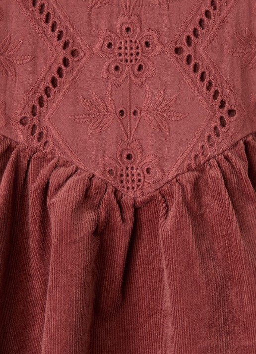 Lil 'Atelier NMFOnellas jurk met opengewerkt dessin - detail rood