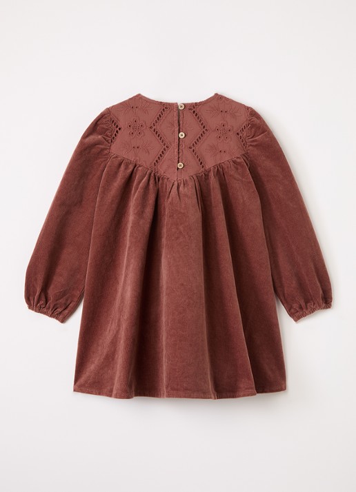 Lil 'Atelier NMFOnellas jurk met opengewerkt dessin - voorkant 3 rood
