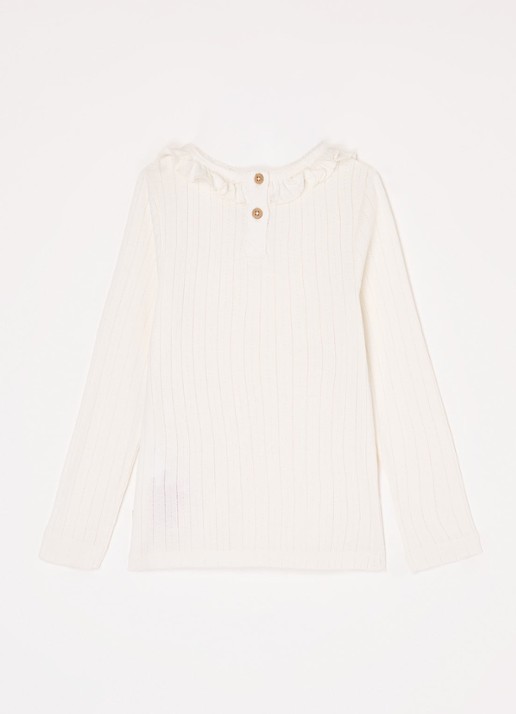Lil 'Atelier NMFRachel top in  katoenblend - achterkant 4 gebroken wit