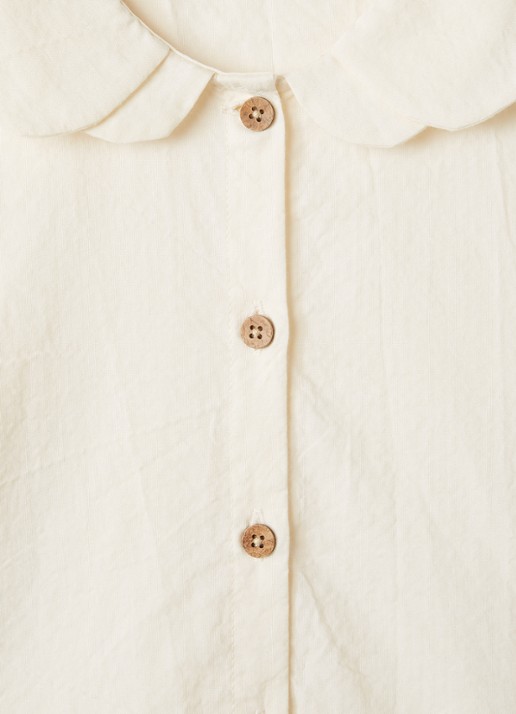 Lil 'Atelier NMFRosito blouse met kraag - detail gebroken wit