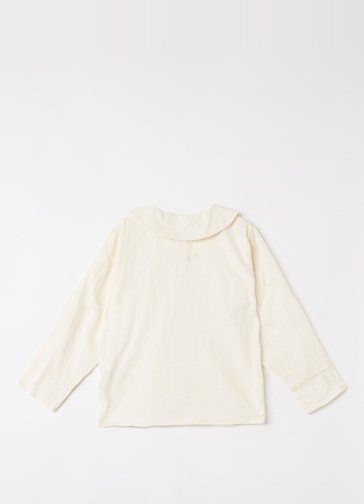 Lil 'Atelier NMFRosito blouse met kraag - voorkant 3 gebroken wit