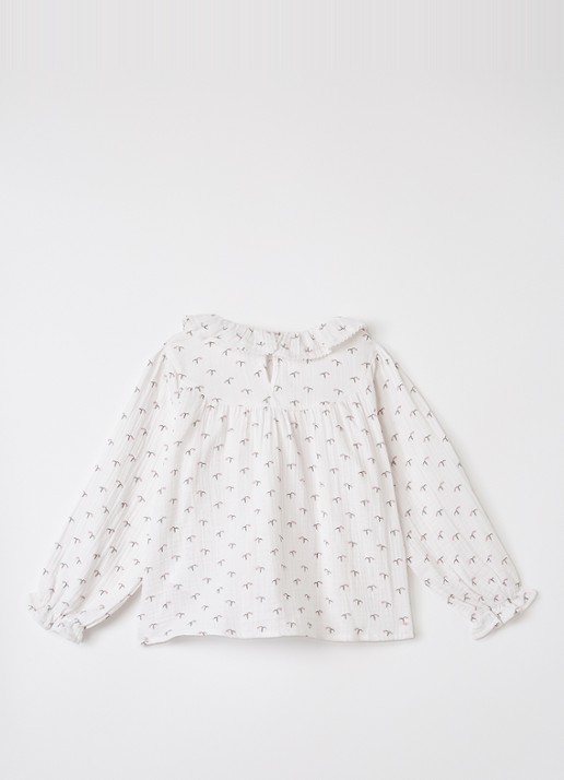 Lil 'Atelier NMFSolina tuniek met print - voorkant 2 gebroken wit