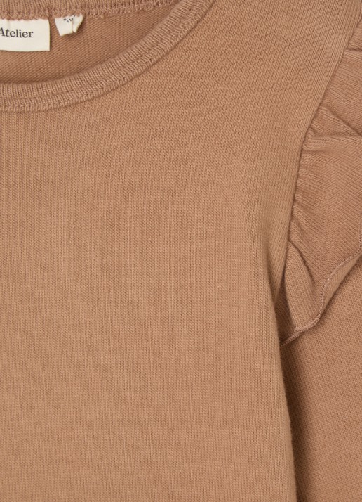 Lil 'Atelier NMFThoro fijngebreide pullover - detail lichtbruin