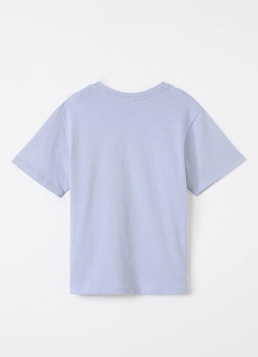 Lil 'Atelier NMMDolan T-shirt met borstzak - voorkant 2 staalblauw