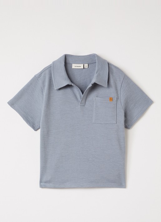 Lil 'Atelier NMMFalk polo met borstzak - voorkant grijs