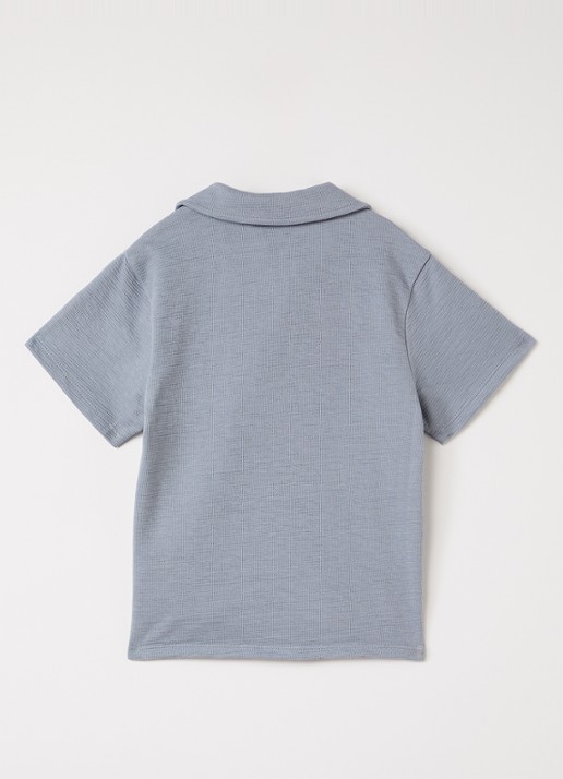 Lil 'Atelier NMMFalk polo met borstzak - voorkant 2 grijs