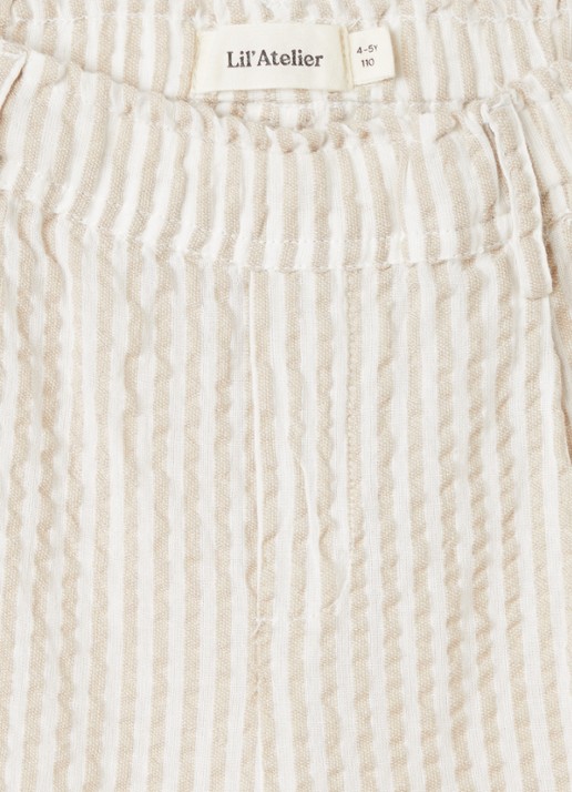 Lil 'Atelier NMMFausto loose fit korte broek - detail 4 beige