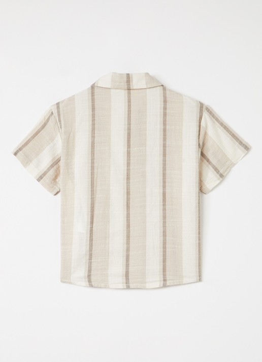 Lil 'Atelier NMMFibert overhemd met streepprint - achterkant 3 beige
