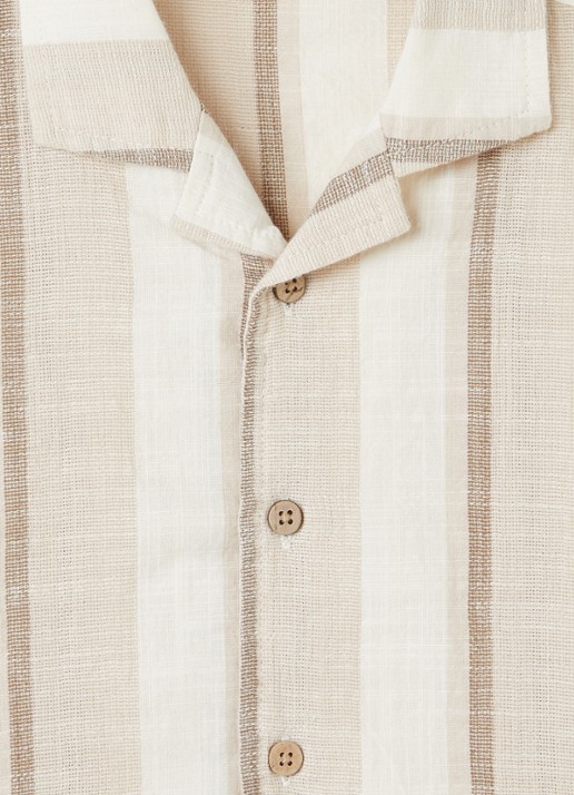 Lil 'Atelier NMMFibert overhemd met streepprint - detail beige