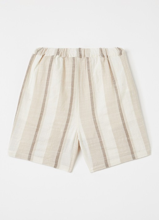 Lil 'Atelier NMMFibert straight fit korte broek - achterkant beige