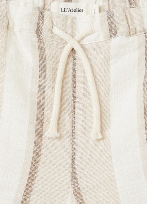 Lil 'Atelier NMMFibert straight fit korte broek - detail 2 beige