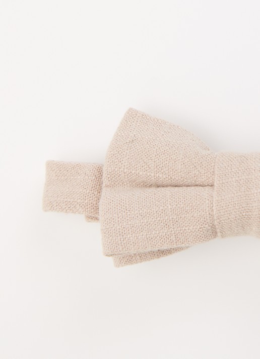 Lil 'Atelier NMMFreddie vlinderdas in linnenblend - voorkant 2 beige