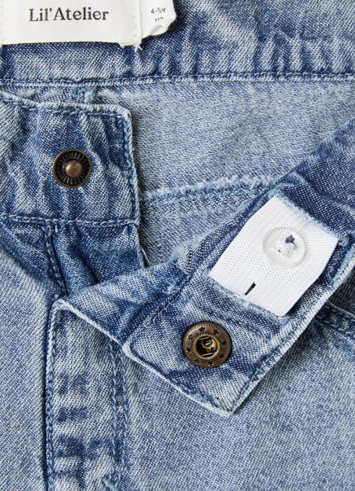 Lil 'Atelier NMMFunda loose fit korte broek van denim - detail 4 blauw