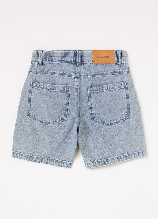 Lil 'Atelier NMMFunda loose fit korte broek van denim - voorkant 3 blauw