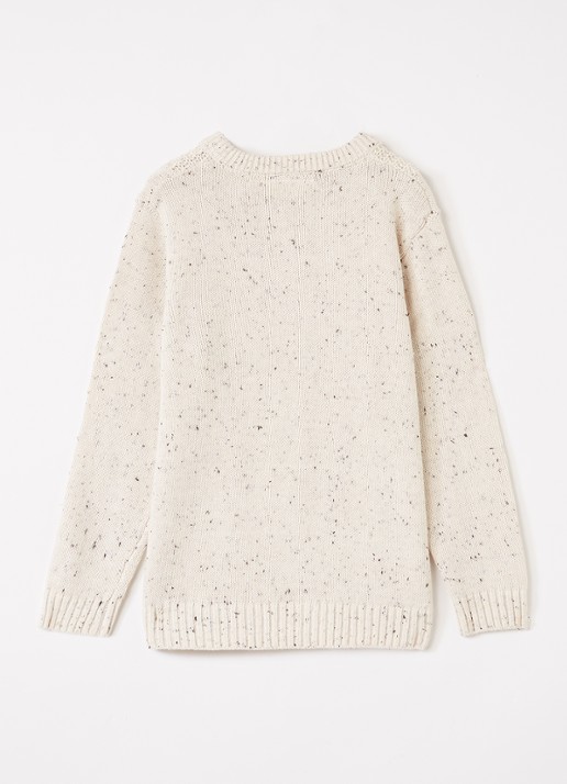 Lil 'Atelier NMMGalto grofgebreide trui  - voorkant 3 creme